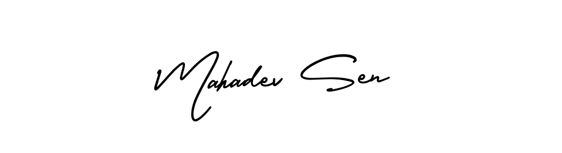 Use a signature maker to create a handwritten signature online. With this signature software, you can design (AmerikaSignatureDemo-Regular) your own signature for name Mahadev Sen. Mahadev Sen signature style 3 images and pictures png
