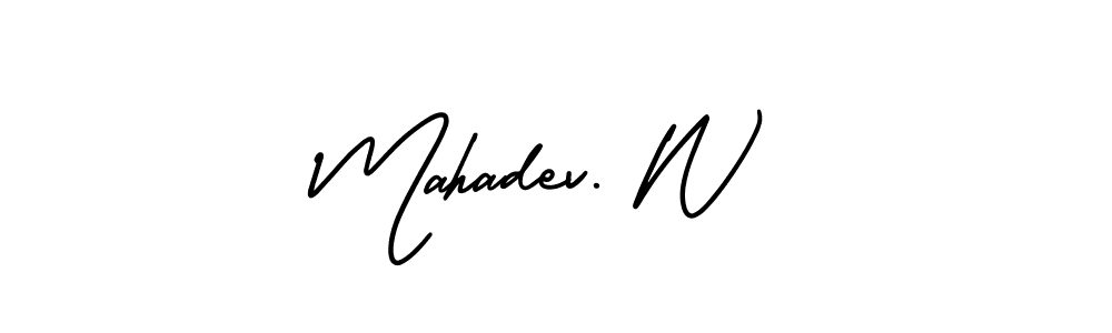 Also You can easily find your signature by using the search form. We will create Mahadev. W name handwritten signature images for you free of cost using AmerikaSignatureDemo-Regular sign style. Mahadev. W signature style 3 images and pictures png