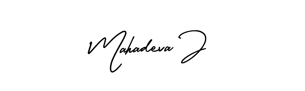 It looks lik you need a new signature style for name Mahadeva J. Design unique handwritten (AmerikaSignatureDemo-Regular) signature with our free signature maker in just a few clicks. Mahadeva J signature style 3 images and pictures png