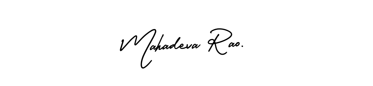 You should practise on your own different ways (AmerikaSignatureDemo-Regular) to write your name (Mahadeva Rao.) in signature. don't let someone else do it for you. Mahadeva Rao. signature style 3 images and pictures png