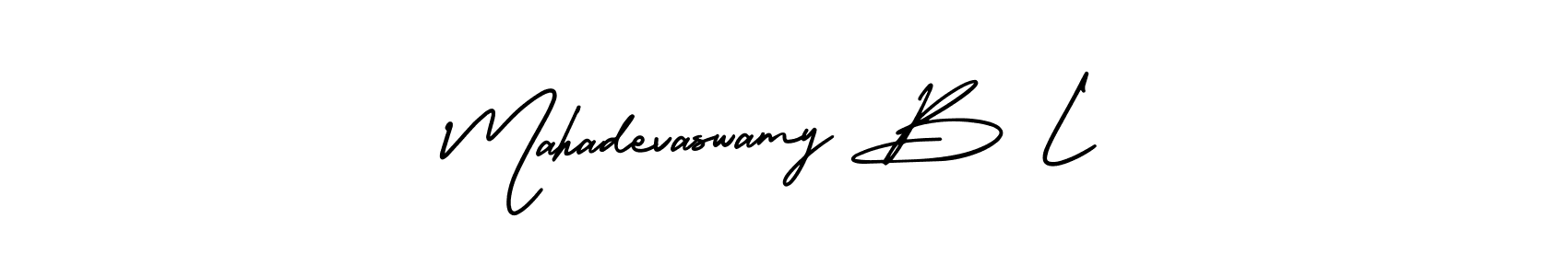 It looks lik you need a new signature style for name Mahadevaswamy B L. Design unique handwritten (AmerikaSignatureDemo-Regular) signature with our free signature maker in just a few clicks. Mahadevaswamy B L signature style 3 images and pictures png