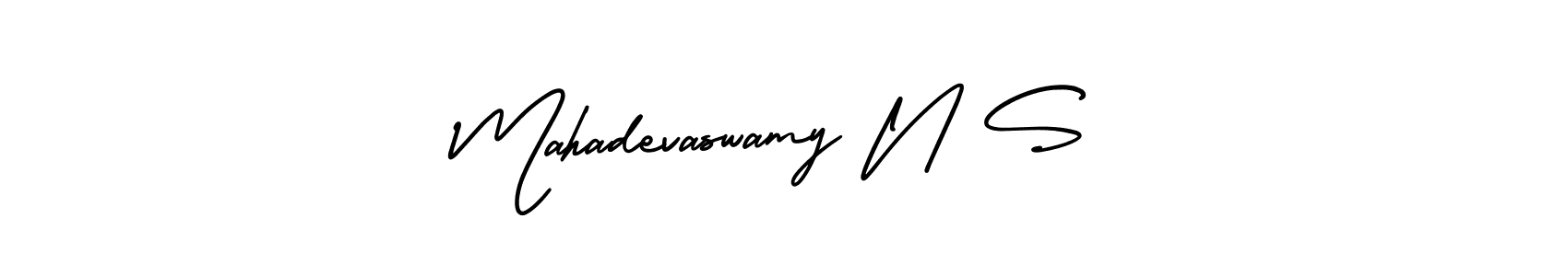 Use a signature maker to create a handwritten signature online. With this signature software, you can design (AmerikaSignatureDemo-Regular) your own signature for name Mahadevaswamy N S. Mahadevaswamy N S signature style 3 images and pictures png