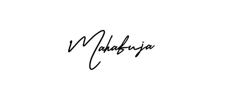 How to make Mahafuja name signature. Use AmerikaSignatureDemo-Regular style for creating short signs online. This is the latest handwritten sign. Mahafuja signature style 3 images and pictures png