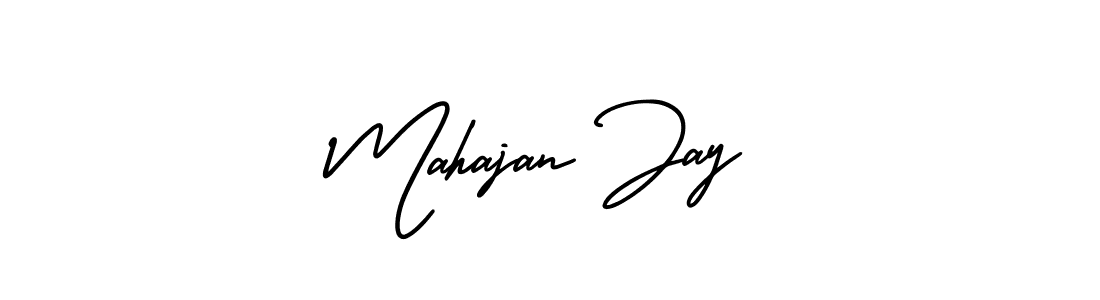 if you are searching for the best signature style for your name Mahajan Jay. so please give up your signature search. here we have designed multiple signature styles  using AmerikaSignatureDemo-Regular. Mahajan Jay signature style 3 images and pictures png