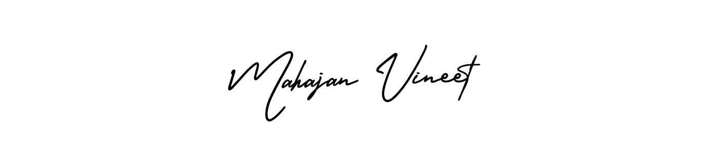 The best way (AmerikaSignatureDemo-Regular) to make a short signature is to pick only two or three words in your name. The name Mahajan Vineet include a total of six letters. For converting this name. Mahajan Vineet signature style 3 images and pictures png
