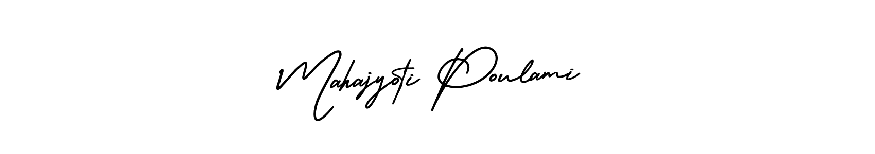 How to make Mahajyoti Poulami name signature. Use AmerikaSignatureDemo-Regular style for creating short signs online. This is the latest handwritten sign. Mahajyoti Poulami signature style 3 images and pictures png