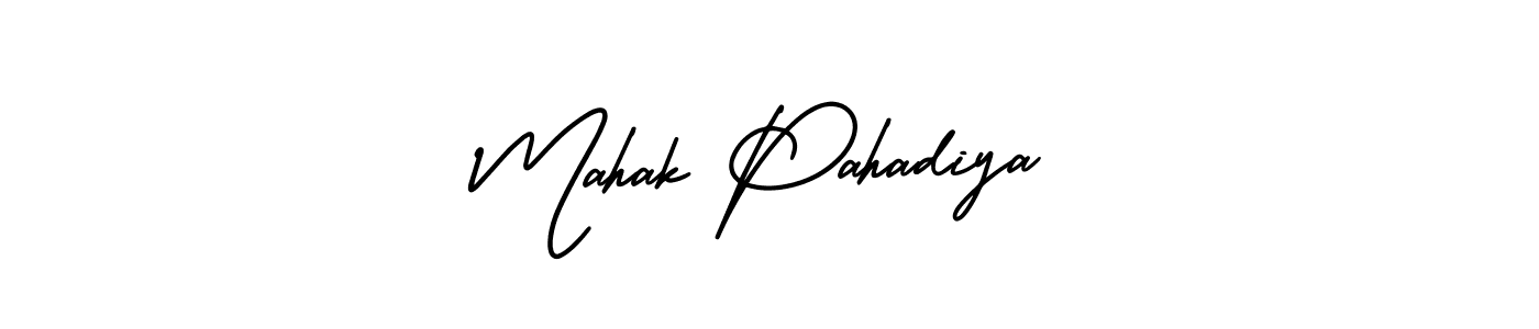 if you are searching for the best signature style for your name Mahak Pahadiya. so please give up your signature search. here we have designed multiple signature styles  using AmerikaSignatureDemo-Regular. Mahak Pahadiya signature style 3 images and pictures png