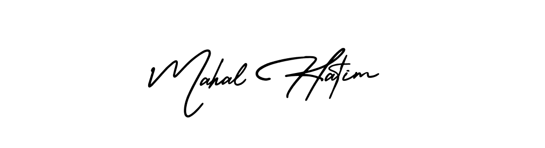 How to make Mahal Hatim name signature. Use AmerikaSignatureDemo-Regular style for creating short signs online. This is the latest handwritten sign. Mahal Hatim signature style 3 images and pictures png