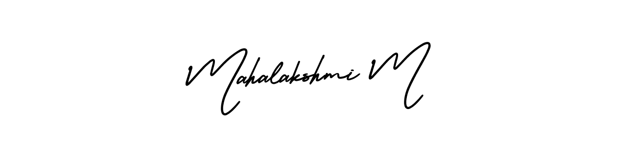 This is the best signature style for the Mahalakshmi M name. Also you like these signature font (AmerikaSignatureDemo-Regular). Mix name signature. Mahalakshmi M signature style 3 images and pictures png