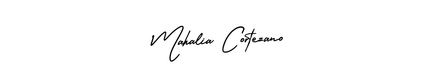 How to make Mahalia Cortezano name signature. Use AmerikaSignatureDemo-Regular style for creating short signs online. This is the latest handwritten sign. Mahalia Cortezano signature style 3 images and pictures png