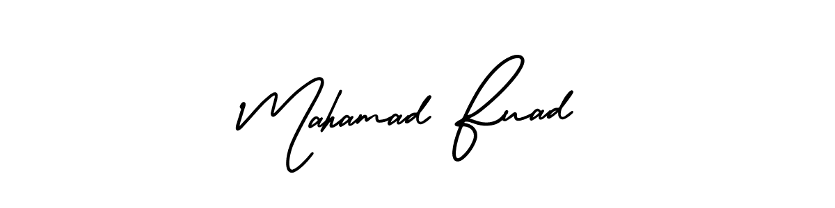 How to Draw Mahamad Fuad signature style? AmerikaSignatureDemo-Regular is a latest design signature styles for name Mahamad Fuad. Mahamad Fuad signature style 3 images and pictures png