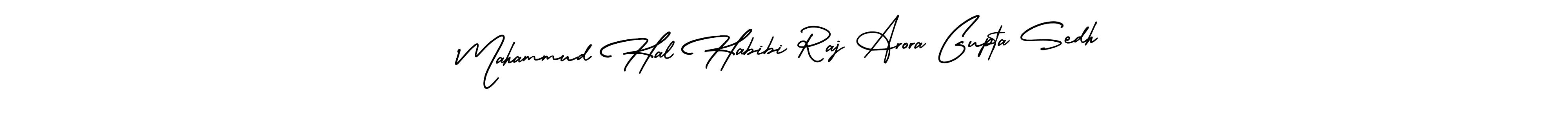 Design your own signature with our free online signature maker. With this signature software, you can create a handwritten (AmerikaSignatureDemo-Regular) signature for name Mahammud Hal Habibi Raj Arora Gupta Sedh. Mahammud Hal Habibi Raj Arora Gupta Sedh signature style 3 images and pictures png