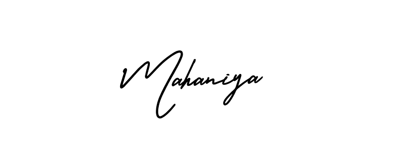 Also You can easily find your signature by using the search form. We will create Mahaniya name handwritten signature images for you free of cost using AmerikaSignatureDemo-Regular sign style. Mahaniya signature style 3 images and pictures png
