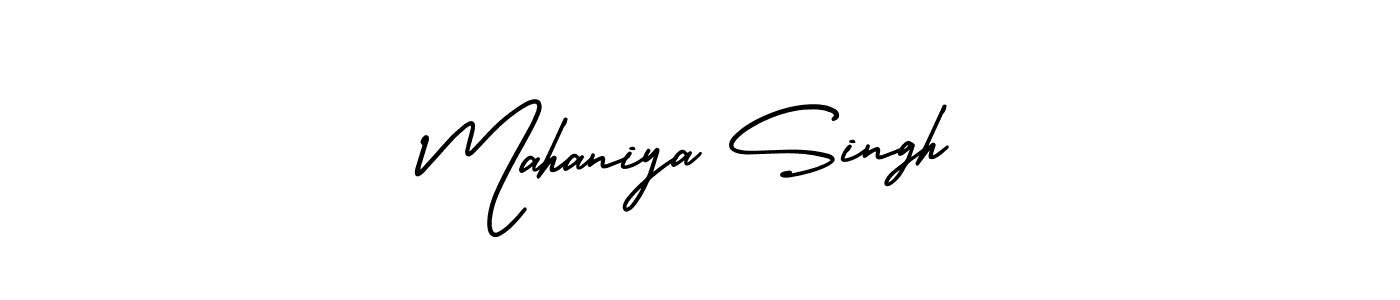 How to make Mahaniya Singh name signature. Use AmerikaSignatureDemo-Regular style for creating short signs online. This is the latest handwritten sign. Mahaniya Singh signature style 3 images and pictures png