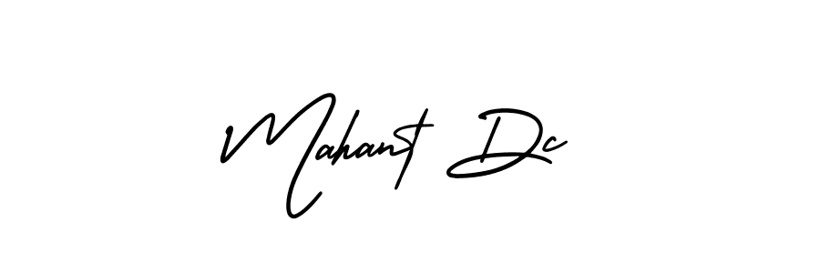 Similarly AmerikaSignatureDemo-Regular is the best handwritten signature design. Signature creator online .You can use it as an online autograph creator for name Mahant Dc. Mahant Dc signature style 3 images and pictures png