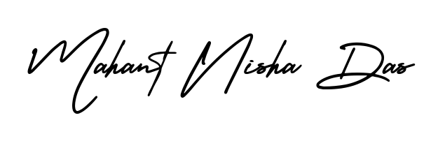 The AmerikaSignatureDemo-Regular handwriting style adds charm and authenticity to name Mahant Nisha Das. A wonderful choice for personal thank-you notes. Mahant Nisha Das signature style 3 images and pictures png