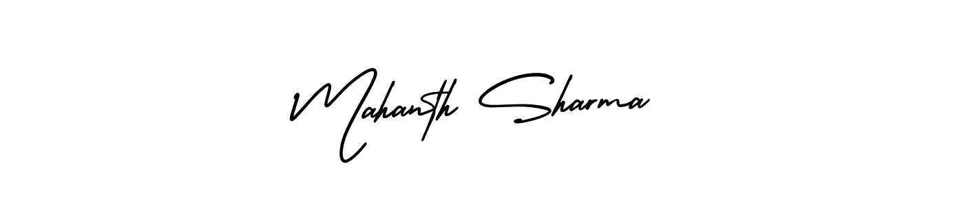 Create a beautiful signature design for name Mahanth Sharma. With this signature (AmerikaSignatureDemo-Regular) fonts, you can make a handwritten signature for free. Mahanth Sharma signature style 3 images and pictures png