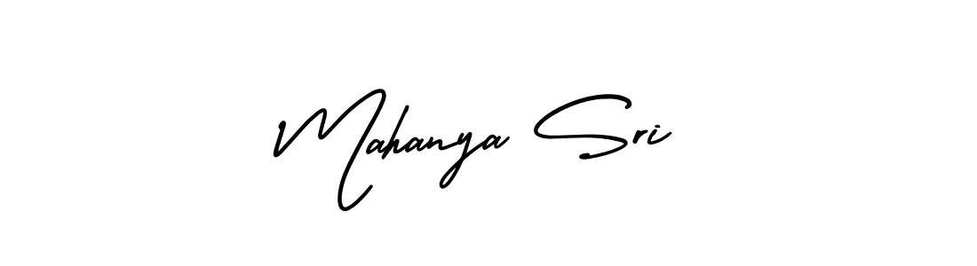 Mahanya Sri stylish signature style. Best Handwritten Sign (AmerikaSignatureDemo-Regular) for my name. Handwritten Signature Collection Ideas for my name Mahanya Sri. Mahanya Sri signature style 3 images and pictures png