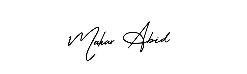 Use a signature maker to create a handwritten signature online. With this signature software, you can design (AmerikaSignatureDemo-Regular) your own signature for name Mahar Abid. Mahar Abid signature style 3 images and pictures png