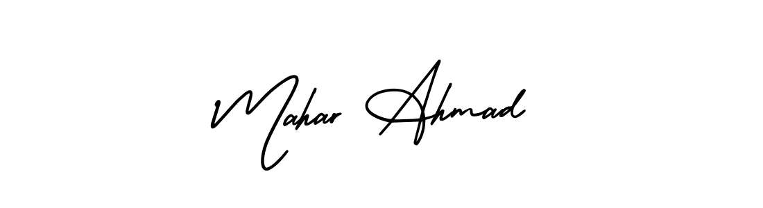 Use a signature maker to create a handwritten signature online. With this signature software, you can design (AmerikaSignatureDemo-Regular) your own signature for name Mahar Ahmad. Mahar Ahmad signature style 3 images and pictures png