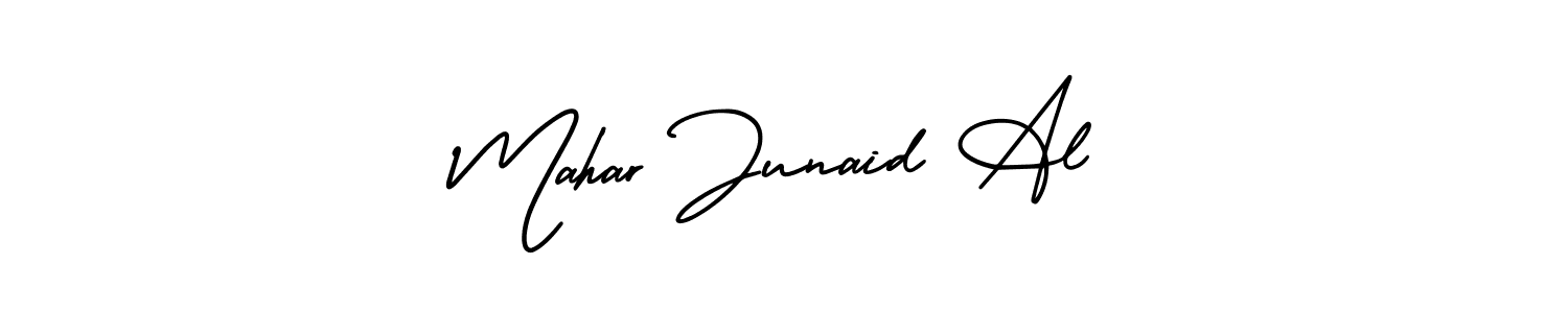 AmerikaSignatureDemo-Regular is a professional signature style that is perfect for those who want to add a touch of class to their signature. It is also a great choice for those who want to make their signature more unique. Get Mahar Junaid Al name to fancy signature for free. Mahar Junaid Al signature style 3 images and pictures png