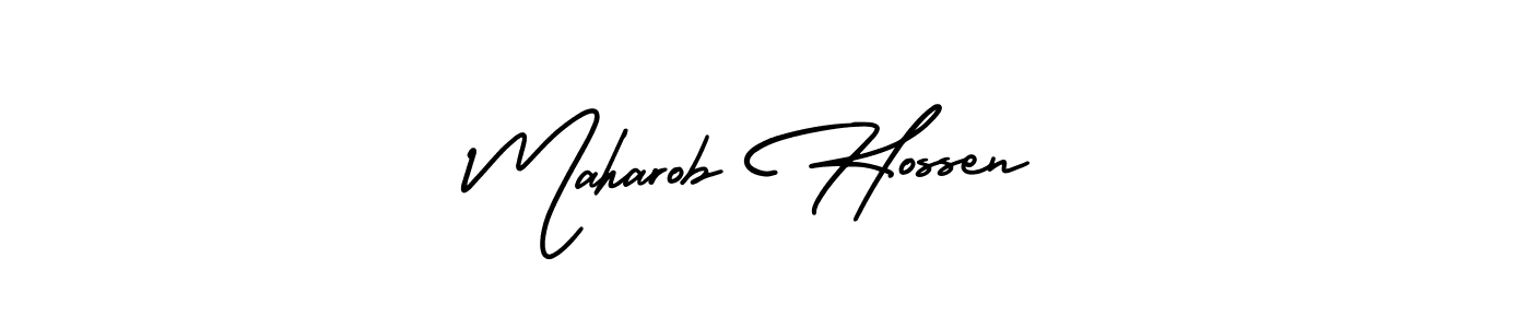 How to make Maharob Hossen name signature. Use AmerikaSignatureDemo-Regular style for creating short signs online. This is the latest handwritten sign. Maharob Hossen signature style 3 images and pictures png