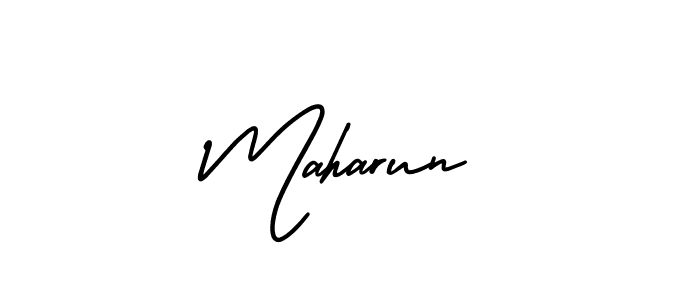 Make a beautiful signature design for name Maharun. With this signature (AmerikaSignatureDemo-Regular) style, you can create a handwritten signature for free. Maharun signature style 3 images and pictures png