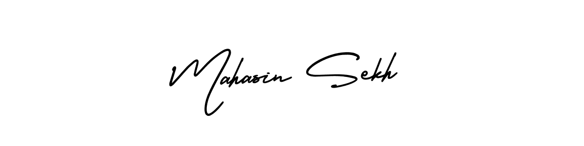 How to Draw Mahasin Sekh signature style? AmerikaSignatureDemo-Regular is a latest design signature styles for name Mahasin Sekh. Mahasin Sekh signature style 3 images and pictures png