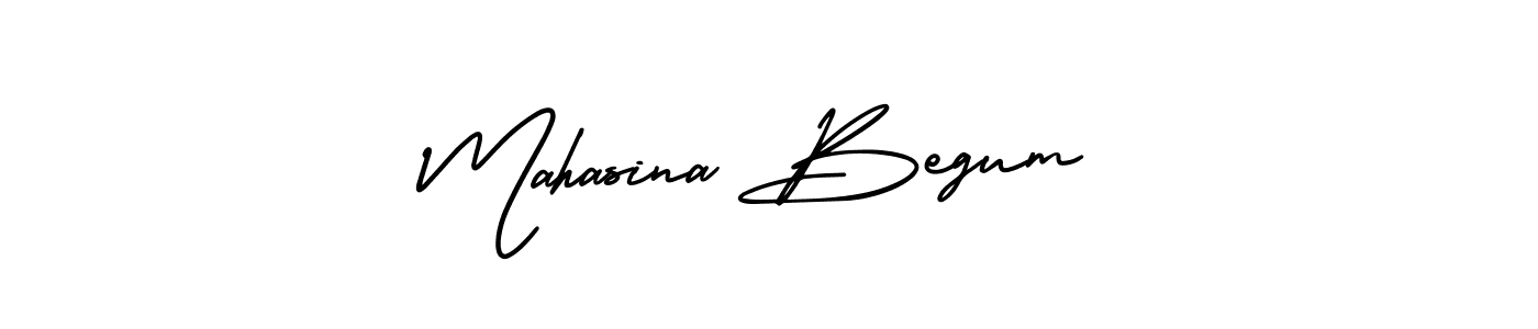 Mahasina Begum stylish signature style. Best Handwritten Sign (AmerikaSignatureDemo-Regular) for my name. Handwritten Signature Collection Ideas for my name Mahasina Begum. Mahasina Begum signature style 3 images and pictures png