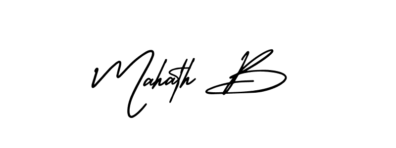 Make a beautiful signature design for name Mahath B. With this signature (AmerikaSignatureDemo-Regular) style, you can create a handwritten signature for free. Mahath B signature style 3 images and pictures png