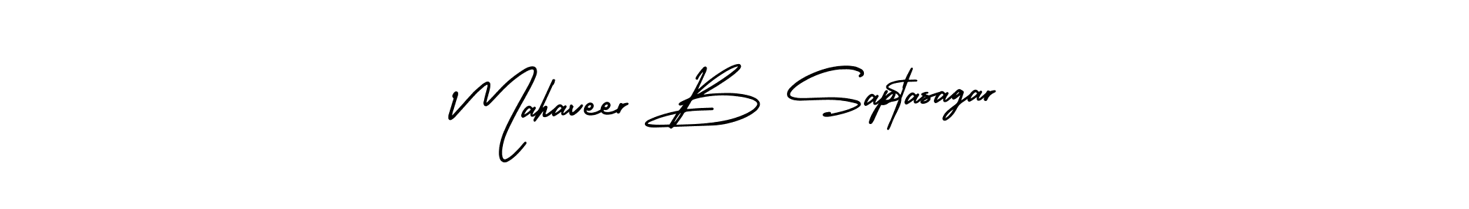 You should practise on your own different ways (AmerikaSignatureDemo-Regular) to write your name (Mahaveer B Saptasagar) in signature. don't let someone else do it for you. Mahaveer B Saptasagar signature style 3 images and pictures png