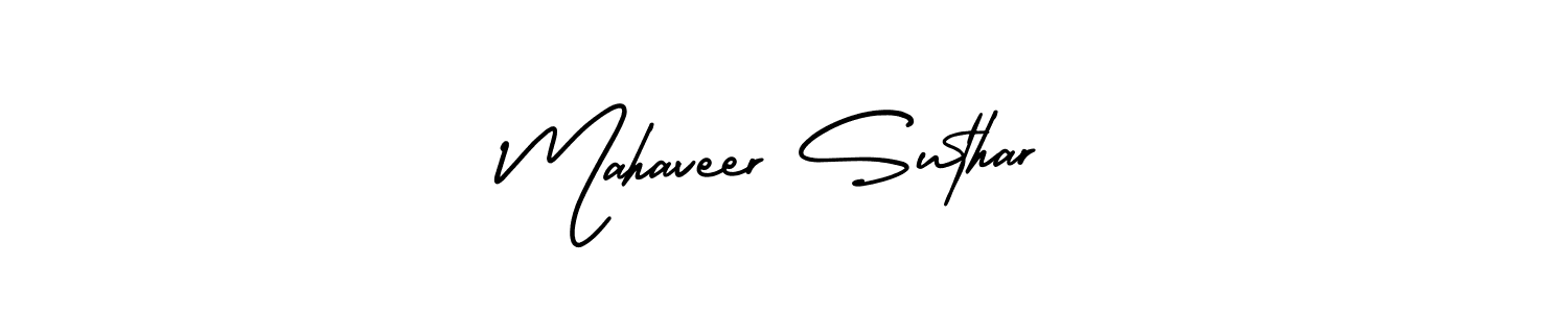 Mahaveer Suthar stylish signature style. Best Handwritten Sign (AmerikaSignatureDemo-Regular) for my name. Handwritten Signature Collection Ideas for my name Mahaveer Suthar. Mahaveer Suthar signature style 3 images and pictures png