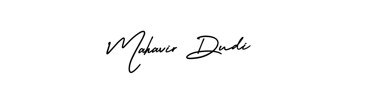 The best way (AmerikaSignatureDemo-Regular) to make a short signature is to pick only two or three words in your name. The name Mahavir Dudi include a total of six letters. For converting this name. Mahavir Dudi signature style 3 images and pictures png