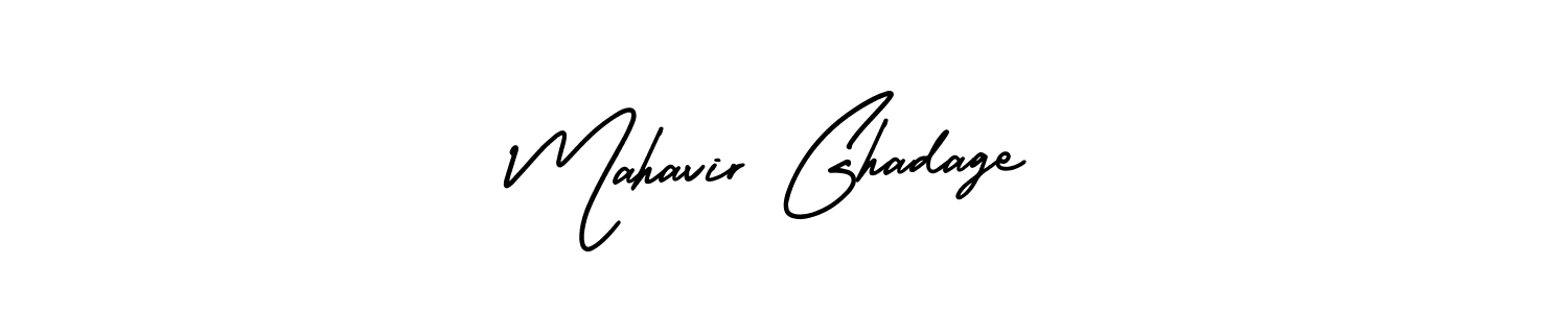 You should practise on your own different ways (AmerikaSignatureDemo-Regular) to write your name (Mahavir Ghadage) in signature. don't let someone else do it for you. Mahavir Ghadage signature style 3 images and pictures png