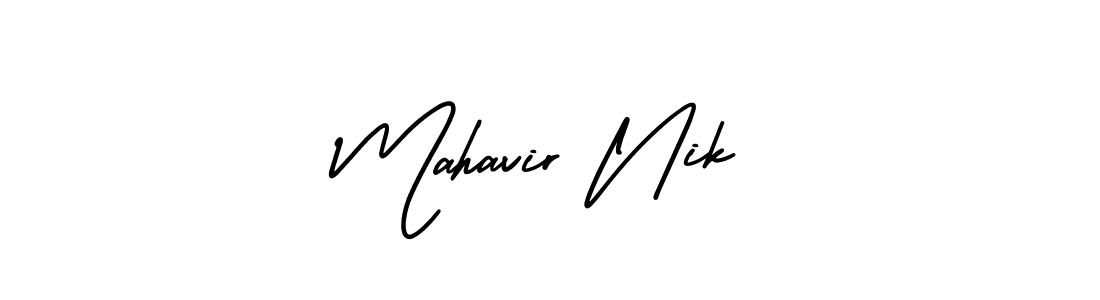 AmerikaSignatureDemo-Regular is a professional signature style that is perfect for those who want to add a touch of class to their signature. It is also a great choice for those who want to make their signature more unique. Get Mahavir Nik name to fancy signature for free. Mahavir Nik signature style 3 images and pictures png