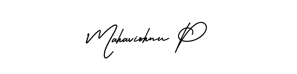 Make a beautiful signature design for name Mahavishnu P. With this signature (AmerikaSignatureDemo-Regular) style, you can create a handwritten signature for free. Mahavishnu P signature style 3 images and pictures png