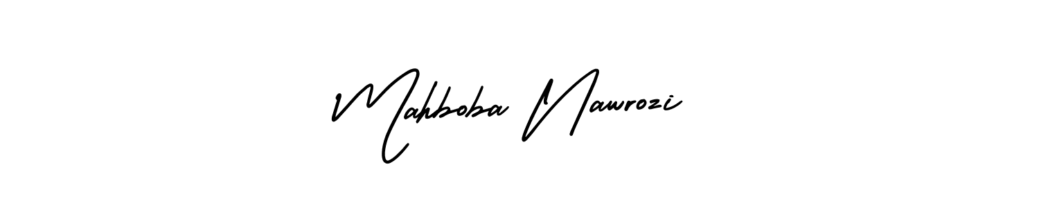 How to Draw Mahboba Nawrozi signature style? AmerikaSignatureDemo-Regular is a latest design signature styles for name Mahboba Nawrozi. Mahboba Nawrozi signature style 3 images and pictures png