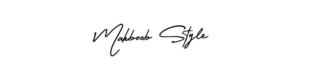 The best way (AmerikaSignatureDemo-Regular) to make a short signature is to pick only two or three words in your name. The name Mahboob Style include a total of six letters. For converting this name. Mahboob Style signature style 3 images and pictures png