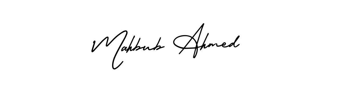 How to make Mahbub Ahmed name signature. Use AmerikaSignatureDemo-Regular style for creating short signs online. This is the latest handwritten sign. Mahbub Ahmed signature style 3 images and pictures png