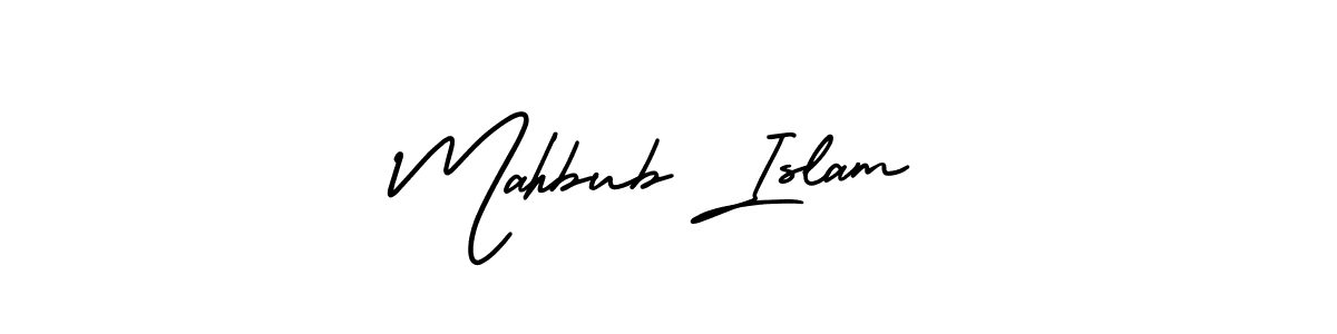 AmerikaSignatureDemo-Regular is a professional signature style that is perfect for those who want to add a touch of class to their signature. It is also a great choice for those who want to make their signature more unique. Get Mahbub Islam name to fancy signature for free. Mahbub Islam signature style 3 images and pictures png