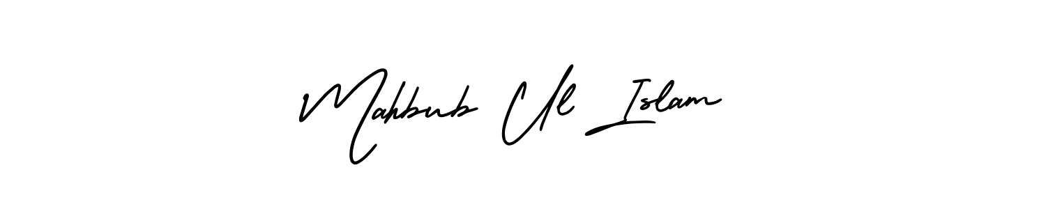 How to make Mahbub Ul Islam name signature. Use AmerikaSignatureDemo-Regular style for creating short signs online. This is the latest handwritten sign. Mahbub Ul Islam signature style 3 images and pictures png