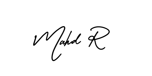 How to make Mahd R name signature. Use AmerikaSignatureDemo-Regular style for creating short signs online. This is the latest handwritten sign. Mahd R signature style 3 images and pictures png