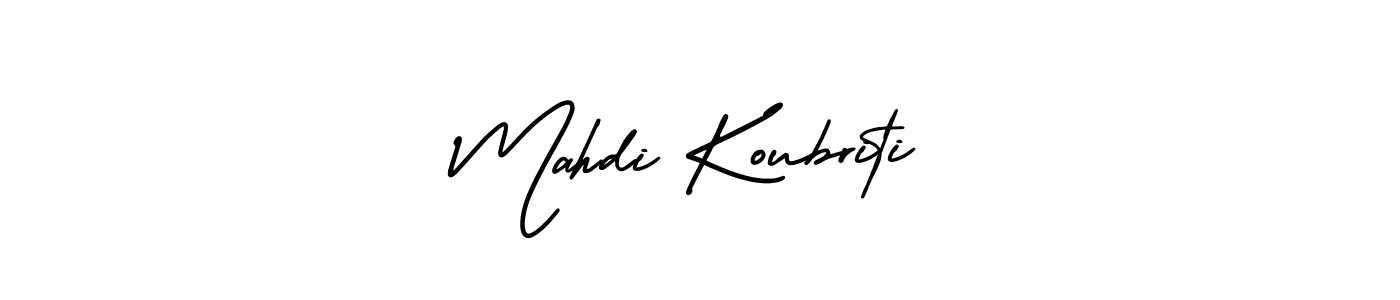 Similarly AmerikaSignatureDemo-Regular is the best handwritten signature design. Signature creator online .You can use it as an online autograph creator for name Mahdi Koubriti. Mahdi Koubriti signature style 3 images and pictures png