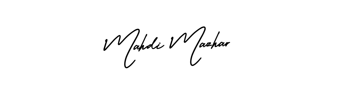 This is the best signature style for the Mahdi Mazhar name. Also you like these signature font (AmerikaSignatureDemo-Regular). Mix name signature. Mahdi Mazhar signature style 3 images and pictures png