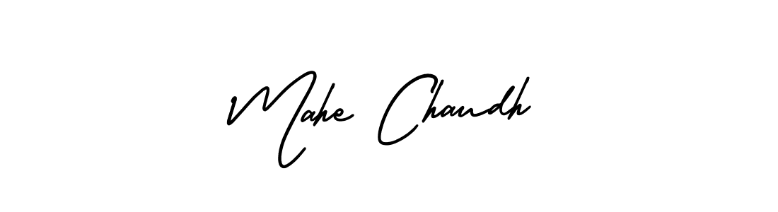 The best way (AmerikaSignatureDemo-Regular) to make a short signature is to pick only two or three words in your name. The name Mahe Chaudh include a total of six letters. For converting this name. Mahe Chaudh signature style 3 images and pictures png
