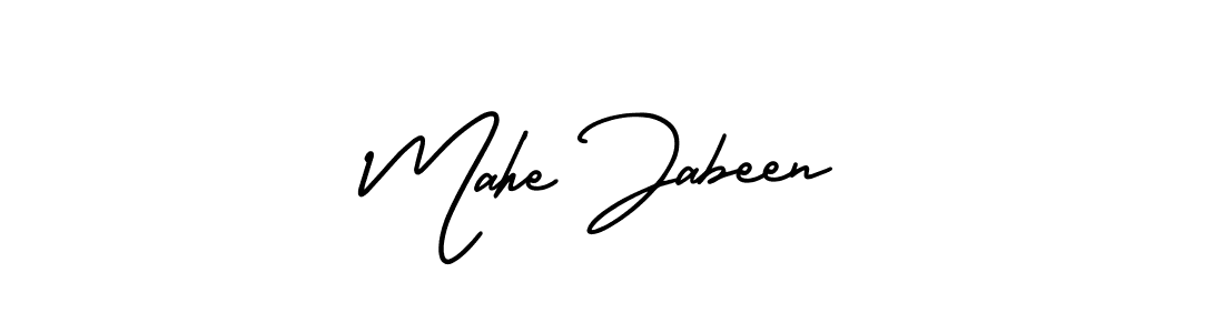 How to make Mahe Jabeen name signature. Use AmerikaSignatureDemo-Regular style for creating short signs online. This is the latest handwritten sign. Mahe Jabeen signature style 3 images and pictures png