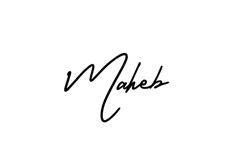 Use a signature maker to create a handwritten signature online. With this signature software, you can design (AmerikaSignatureDemo-Regular) your own signature for name Maheb. Maheb signature style 3 images and pictures png