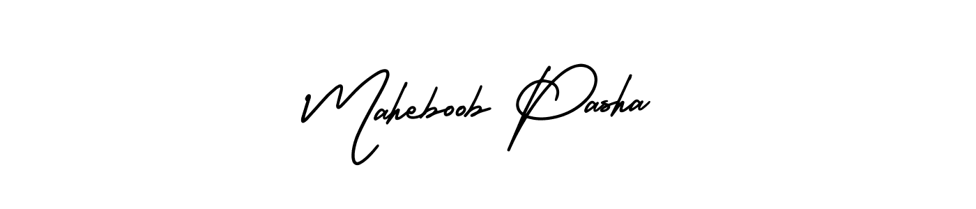 You should practise on your own different ways (AmerikaSignatureDemo-Regular) to write your name (Maheboob Pasha) in signature. don't let someone else do it for you. Maheboob Pasha signature style 3 images and pictures png