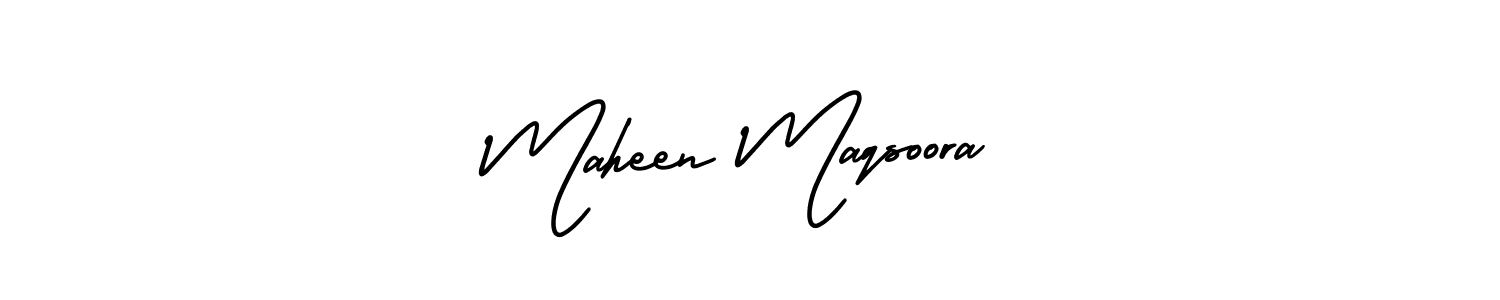 You should practise on your own different ways (AmerikaSignatureDemo-Regular) to write your name (Maheen Maqsoora) in signature. don't let someone else do it for you. Maheen Maqsoora signature style 3 images and pictures png