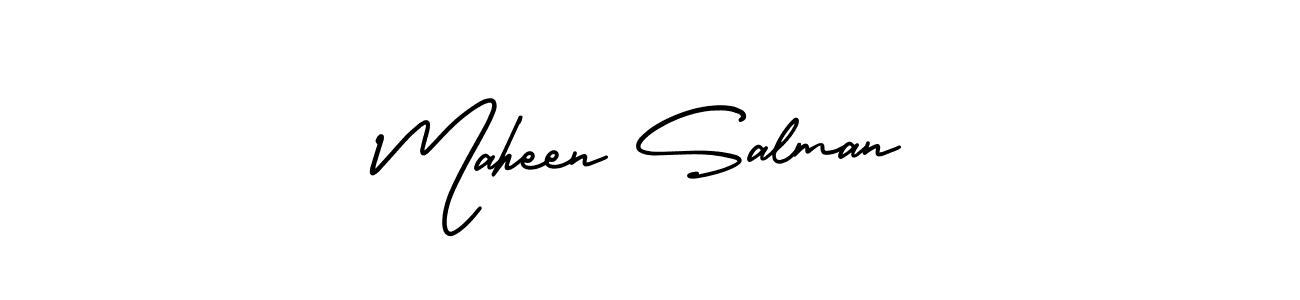 Make a beautiful signature design for name Maheen Salman. With this signature (AmerikaSignatureDemo-Regular) style, you can create a handwritten signature for free. Maheen Salman signature style 3 images and pictures png